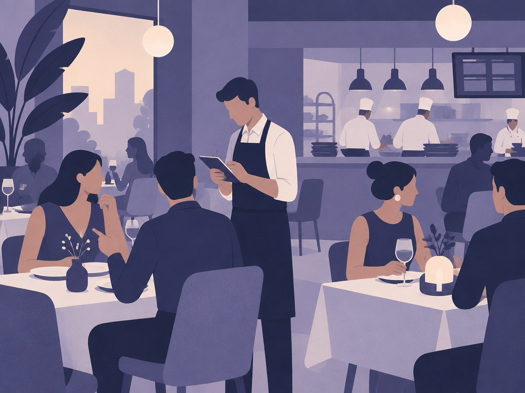 Sala llena y cocina al día.